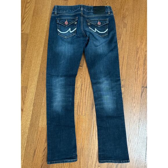 LTB 1948 Jeans Womens W30 L34 Dark Blue Whiskers Back Flap Pockets Low Rise - Picture 5 of 8